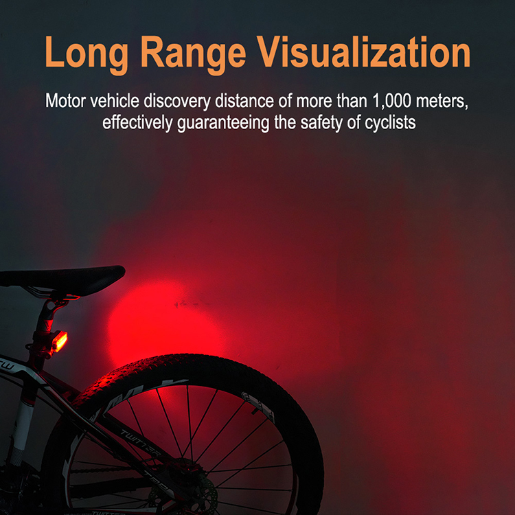 Boruit D2 Bike Tail Light Bicycle Lamps Bicycle Safety Warning Rear Light Rechargeable LED Bike Rear Cycling Light with Memory Function