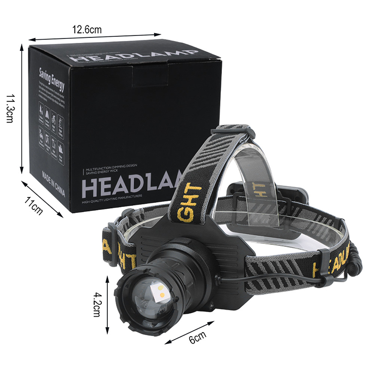 Boruit T502A Telescopic led head lamp torch High Brightness Sensor linterna de cabeza recargable with 6 Lighting Modes