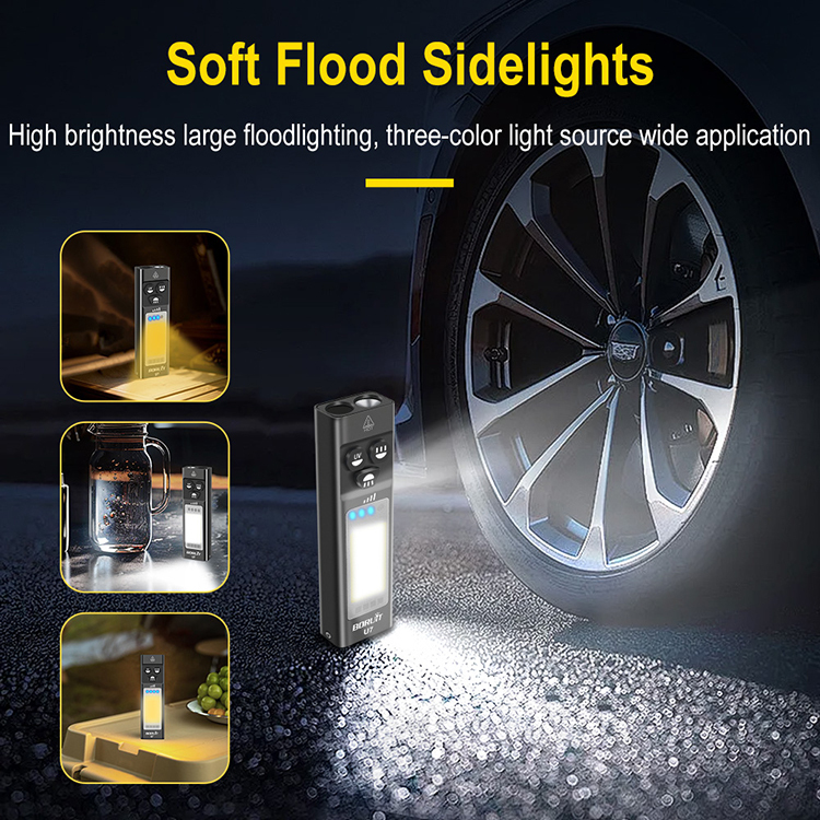 Boruit U7 High Lumens Rechargeable Flashlight Multifunctional Powerful Pocket Work Light Magnetic Flashlight with 365nm UV light