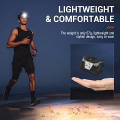 Boruit BR01 Outdoor Portable LED Headlamp Fishing White Red Light Headlight Abs Plastic Body Camping LED Torch with aaa battery