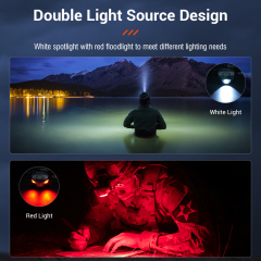 Boruit BR01 Outdoor Portable LED Headlamp Fishing White Red Light Headlight Abs Plastic Body Camping LED Torch with aaa battery