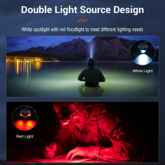 Boruit BR01 Portable LED Headlamp Fishing Headlight White Red Light Headlight helmet Light Lightweight Headlamp