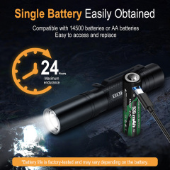 Boruit RJ13 500 Lumens High Brightness EDC Flashlight Waterproof Rechargeable Small Torch Light Portable Tactical Light Torch