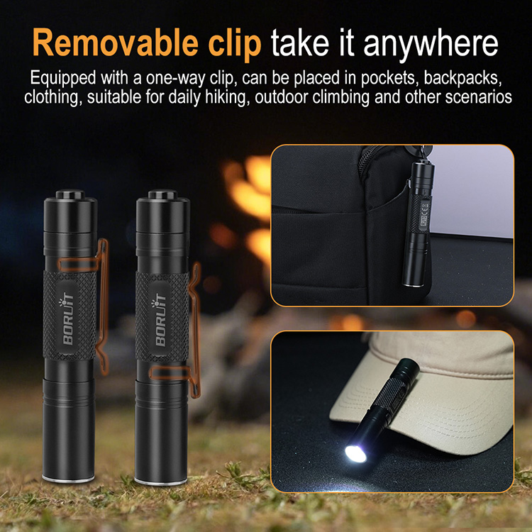Boruit RJ13 500 Lumens High Brightness EDC Flashlight Waterproof Rechargeable Small Torch Light Portable Tactical Light Torch