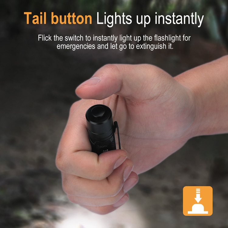 Boruit RJ13 500 Lumens High Brightness EDC Flashlight Waterproof Rechargeable Small Torch Light Portable Tactical Light Torch