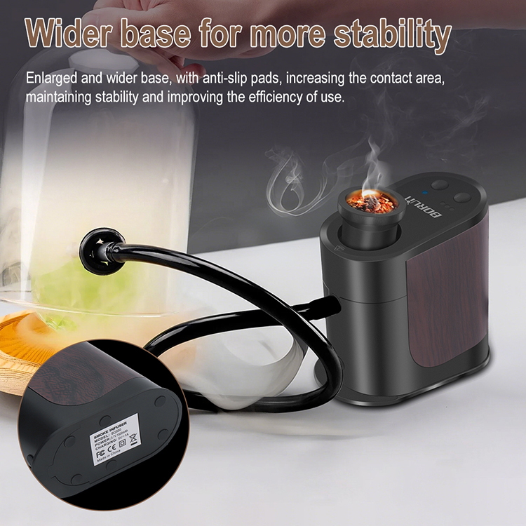 Boruit BQ500 Cocktail Whiskey Smoker Gift Set Portable Molecular Cuisine Smoking Food Cold Smoke Infuser Kit