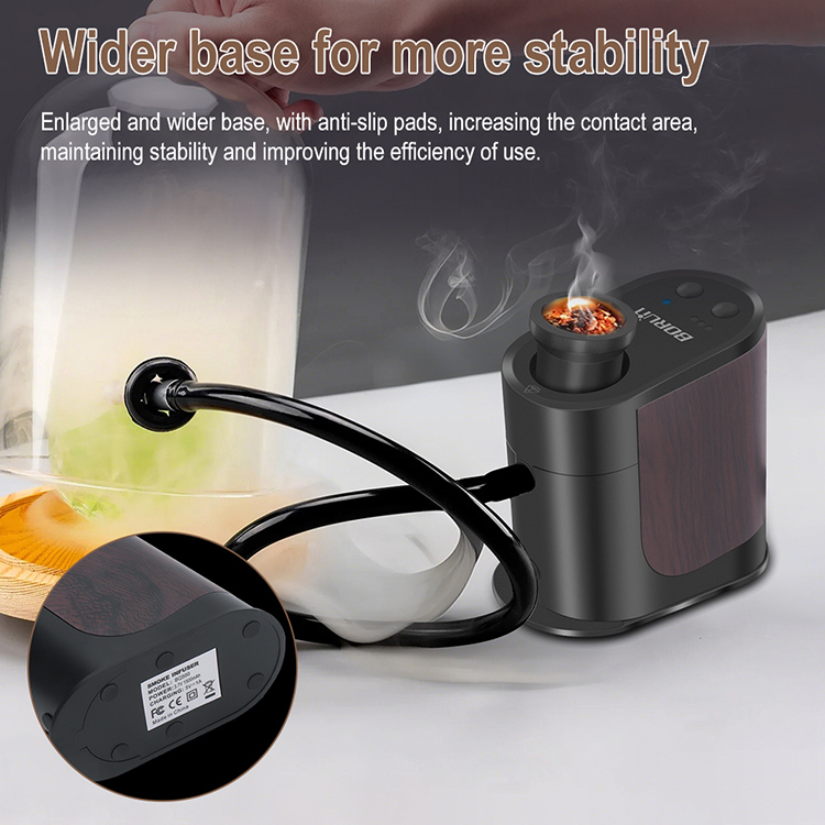Boruit BQ500 Cocktail Whiskey Smoker Gift Set Portable Molecular Cuisine Smoking Food Cold Smoke Infuser Kit