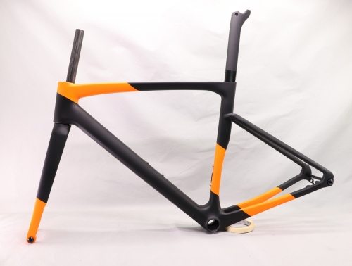 VB-R-168 Light Weight Carbon Road Bike Frame Black Orange Matte