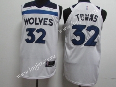 Minnesota Timberwolves White #32 NBA Jersey