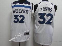 Minnesota Timberwolves White #32 NBA Jersey