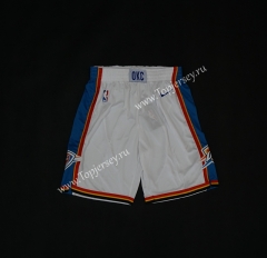 Oklahoma City Thunder White NBA Shorts
