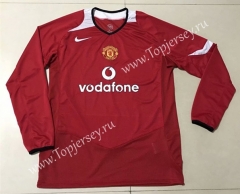 2004-2006 Retro Edition Manchester United Home Red Thailand LS Soccer Jersey AAA-SL
