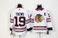 Chicago Blackhawks White #19 NHL Jersey