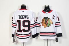 Chicago Blackhawks White #19 NHL Jersey