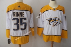 Nashville Predators White&Yellow #35 NHL Jersey