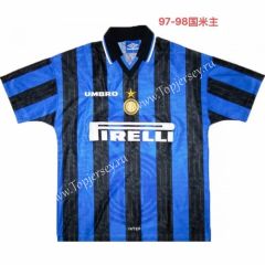 Retro Version 1997-1998 Inter Milan Home Blue&Black Thailand Soccer Jersey AAA-811