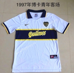 Retro Version 1997 Boca Juniors Away White Thailand Soccer Jersey AAA-DG