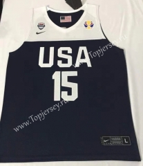 Worlp Cup USA Dark Blue #15 NBA Jersey