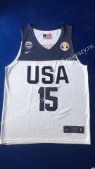 Worlp Cup USA White #15 NBA Jersey
