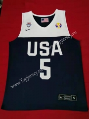 Worlp Cup USA Dark Blue #5 NBA Jersey