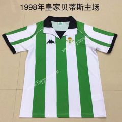 Retro Version 1998 Real Betis Home White and Green Thailand Soccer Jersey-DG