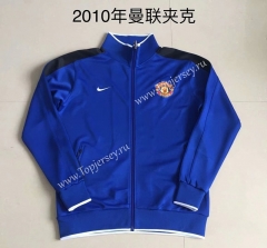 Retro Version 2010 Manchester United Camouflage Blue Thailand Soccer Jacket -AY