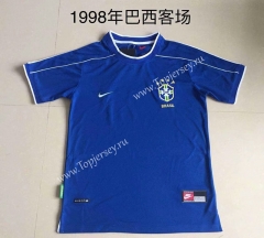 Retro Version 1998 Brazil Away Blue Thailand Soccer Jersey AAA-AY