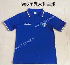 Retro Version 1986 Italy Home Blue Thailand Soccer Jersey AAA-DG