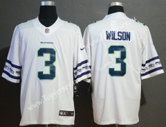 Team Logo Version Seattle Seahawks White #3 NFL Jersey
