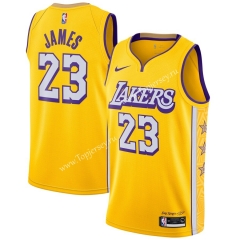 City Edition 2019-2020 Los Angeles Lakers Yellow #23 NBA Jersey