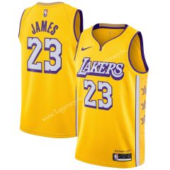 City Edition 2019-2020 Los Angeles Lakers Yellow #23 NBA Jersey