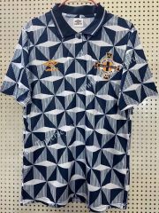 Retro Version 1990-1993 Northern Ireland Away Blue&Gray Thailand Soccer Jersey AAA