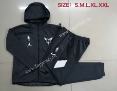 2020-2021 NBA Charlotte Hornets Dark Gray Jacket Uniform With Hat-815