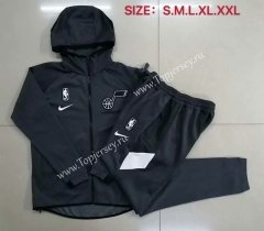 2020-2021 NBA Utah Jazz Dark Gray Jacket Uniform With Hat-815
