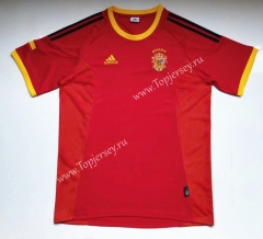 Retro Version 2002 Spain Home Red Thailand Soccer Jersey AAA-912