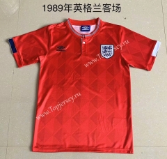 Retro Version 1989 England Away Red Thailand Soccer Jersey AAA-709