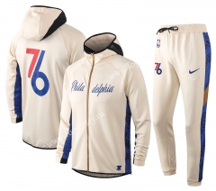 2020-2021 NBA Philadelphia 76ers Earth Yellow Jacket Uniform With Hat-815