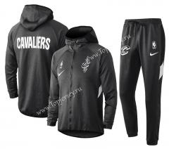 2020-2021 NBA Cleveland Cavaliers Gray Jacket Uniform With Hat-815