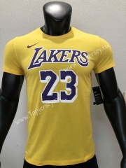 Los Angeles Lakers Yellow #23 NBA Cotton T-shirt