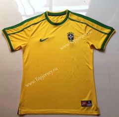 Retro Version 1998 Brazil Home Yellow Thailand Soccer Jersey AAA-912