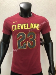 Cleveland Cavaliers Dark Red #23 NBA Cotton T-shirt