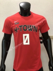 Houston Rockets Red #0 NBA Cotton T-shirt