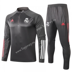 2020-2021 Real Madrid Dark Gray Thailand Soccer Tracksuit-815