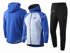 2020-2021 Light Blue (Camouflage Blue Sleeve) Thailand Soccer Jacket Uniform With Hat-815
