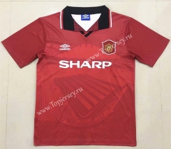 Retro Version 1994-1996 Manchester United Home Red Thailand Soccer Jersey AAA-908