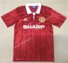 Retro Version 1994 Manchester United Home Red Thailand Soccer Jersey AAA-908