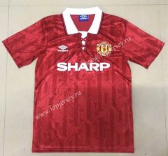 Retro Version 1994 Manchester United Home Red Thailand Soccer Jersey AAA-908