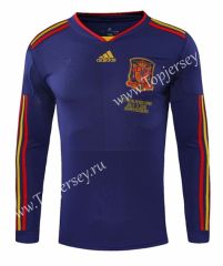 Retro Version 2010 World Cup Spain Blue Thailand Soccer Jersey AAA-SL