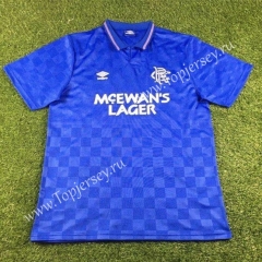 Retro Version 1987-1990 Rangers Home Blue Thailand Soccer Jersey AAA-503