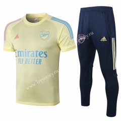 2020-2021 Arsenal Yellow Short-Sleeve Thailand Soccer Tracksuit-815